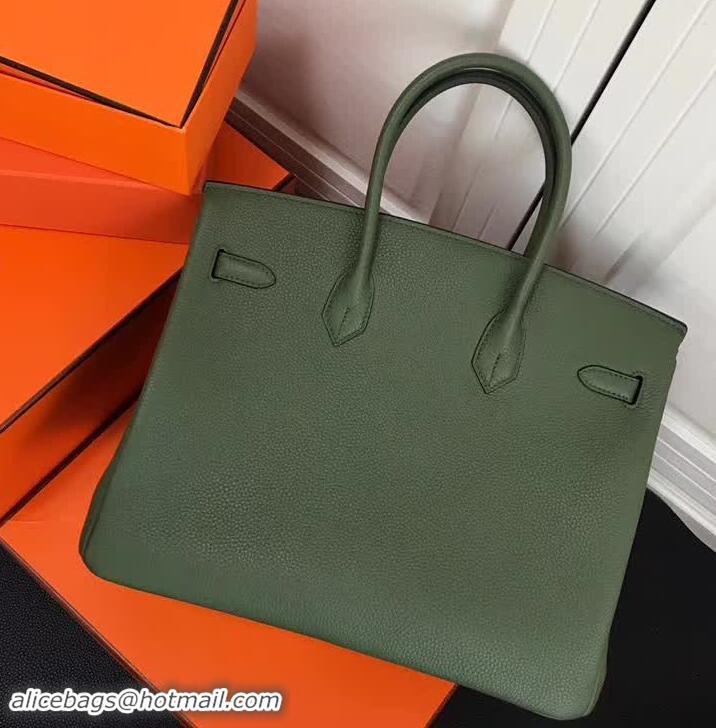 Promotional Hermes Birkin 35 Bag In Leather With Silver Hardware 4200128 Green