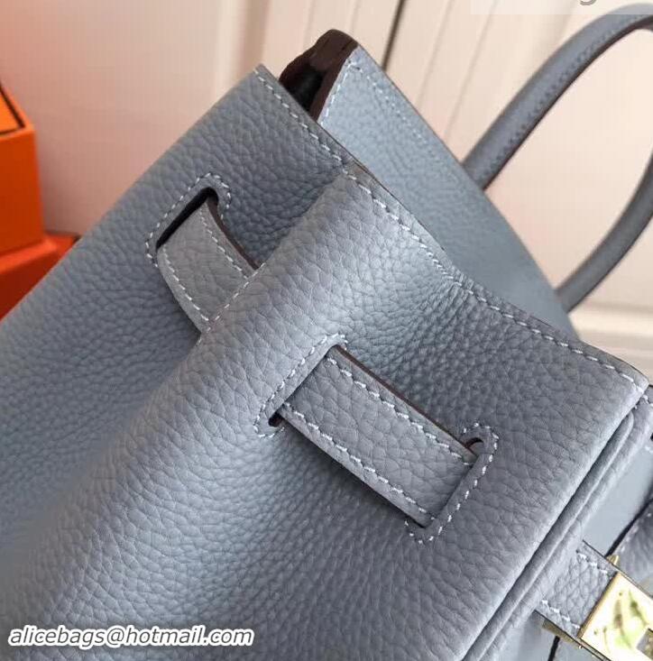 Best Quality Hermes Birkin 35 Bag In Leather With Silver Hardware 4200128 Light Blue