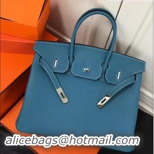 Discount Design Hermes Birkin 35 Bag In Leather With Silver Hardware 4200128 Blue Jean