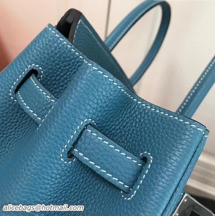 Discount Design Hermes Birkin 35 Bag In Leather With Silver Hardware 4200128 Blue Jean