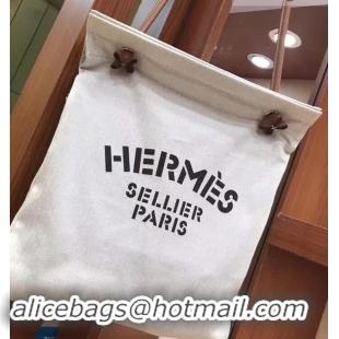 Good Quality Hermes Aline Canvas Grooming Bag 420013 White/Gold