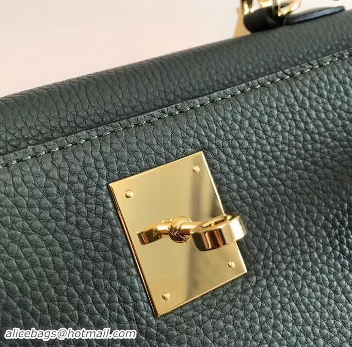 Good Product Hermes Kelly 28CM Bag in Togo Leather With Gold Hardware 420018 Dark Green