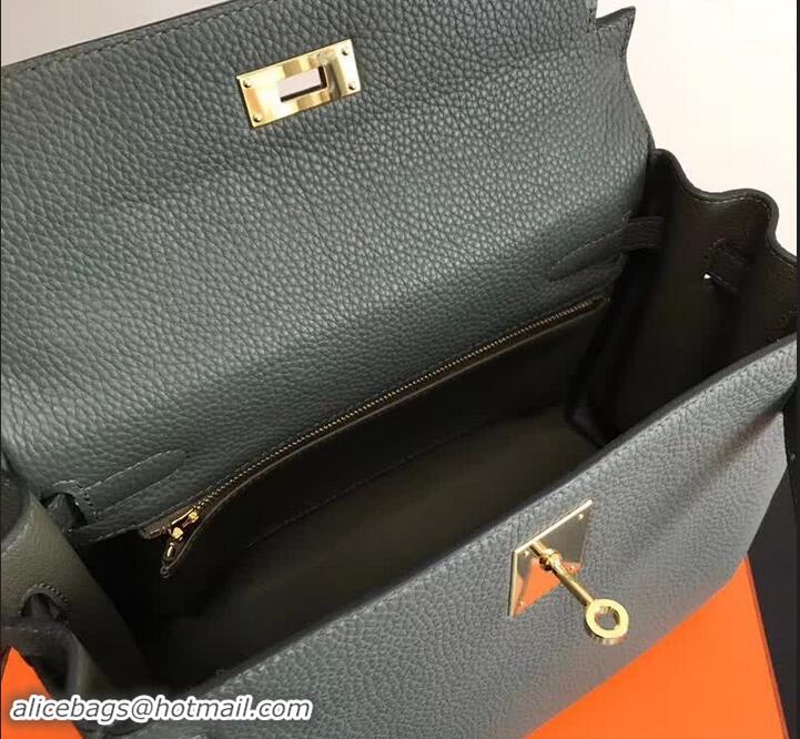 Good Product Hermes Kelly 28CM Bag in Togo Leather With Gold Hardware 420018 Dark Green