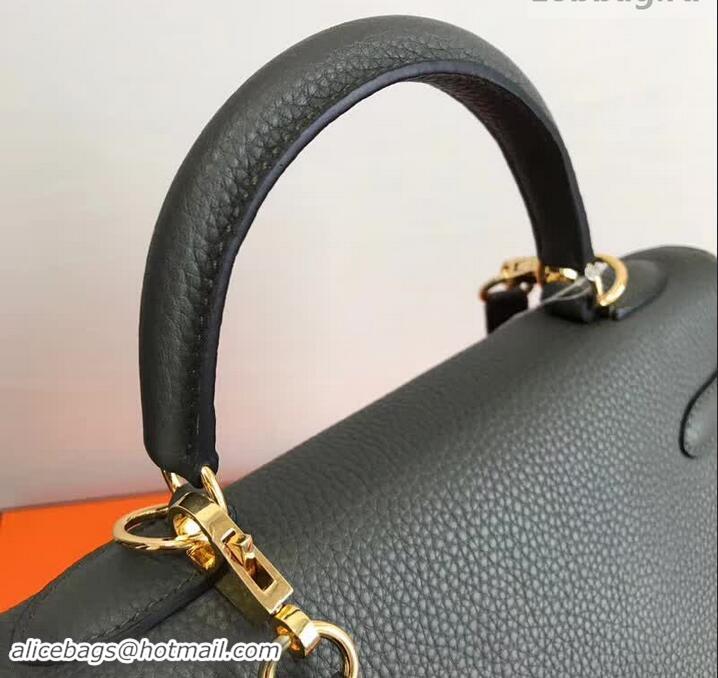 Good Product Hermes Kelly 28CM Bag in Togo Leather With Gold Hardware 420018 Dark Green