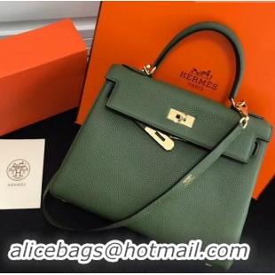 Discount Hermes Kelly 28CM Bag in Togo Leather With Gold Hardware 420018 Green Army