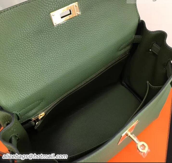 Discount Hermes Kelly 28CM Bag in Togo Leather With Gold Hardware 420018 Green Army