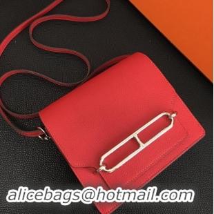 Discount Fashion Hermes Roulis in Grained Calfskin Leather 420020 Red