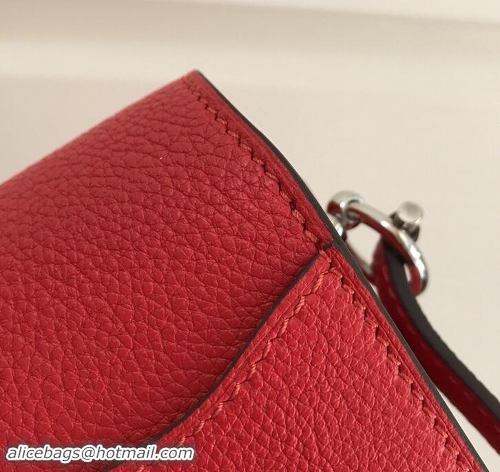 Discount Fashion Hermes Roulis in Grained Calfskin Leather 420020 Red