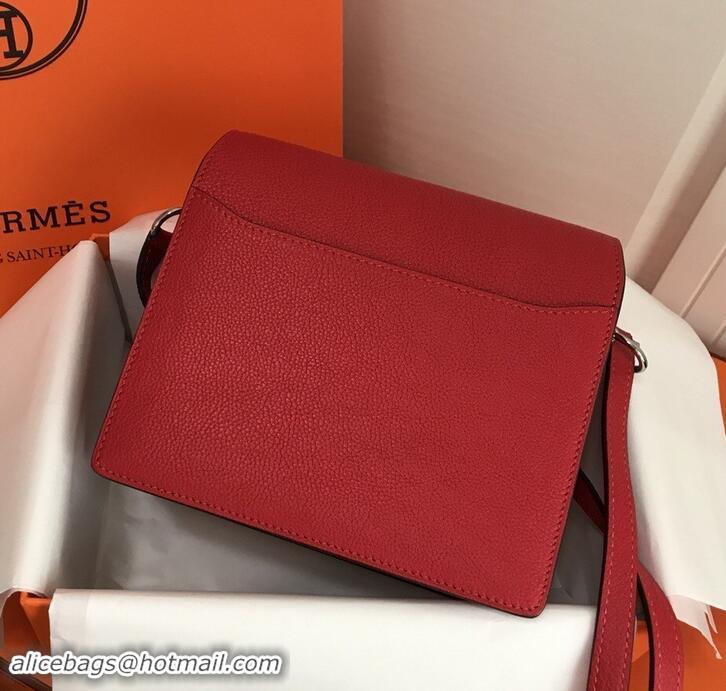 Discount Fashion Hermes Roulis in Grained Calfskin Leather 420020 Red