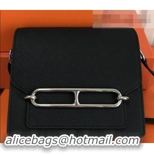 Best Grade Hermes Roulis in Grained Calfskin Leather 420020 Black