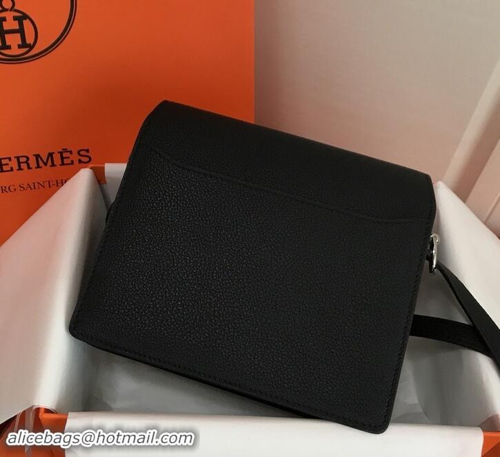 Best Grade Hermes Roulis in Grained Calfskin Leather 420020 Black