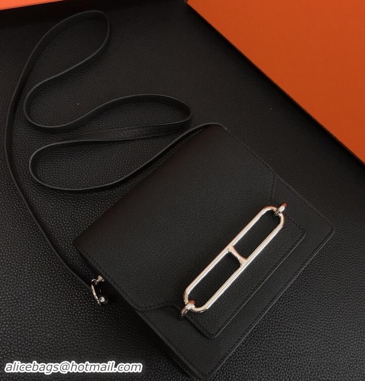 Best Grade Hermes Roulis in Grained Calfskin Leather 420020 Black