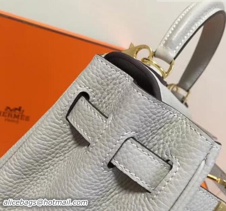 Stylish Hermes Kelly 28cm Bag In Leather With Gold Hardware 420026 Light Grey