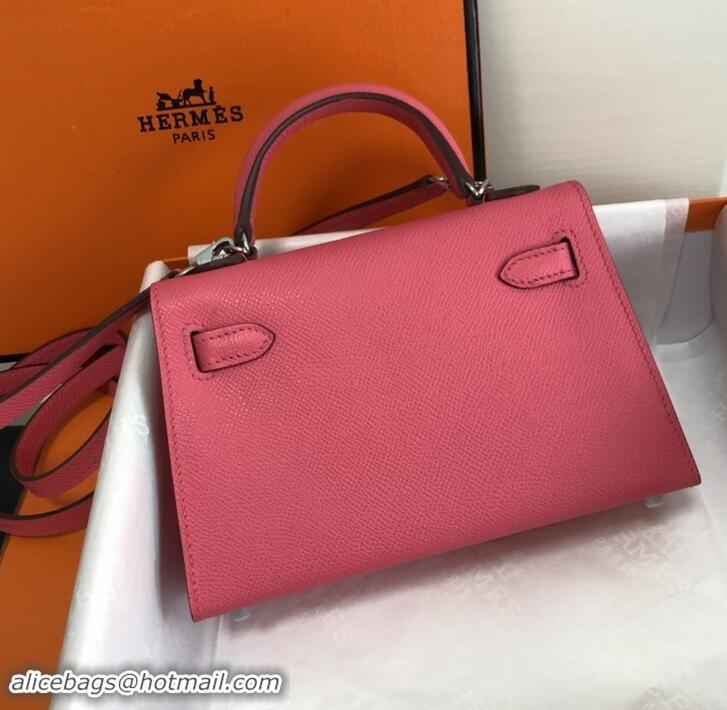 Trendy Design Hermes Mini Kelly 2 Handbag with Silver/Gold Hardware H442102 Pink