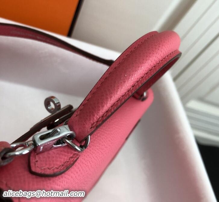 Trendy Design Hermes Mini Kelly 2 Handbag with Silver/Gold Hardware H442102 Pink