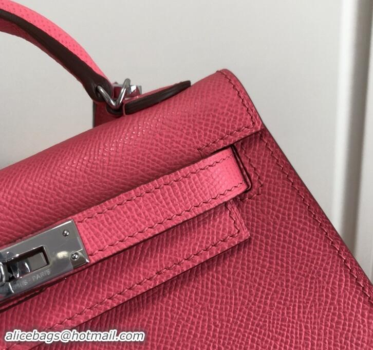 Trendy Design Hermes Mini Kelly 2 Handbag with Silver/Gold Hardware H442102 Pink