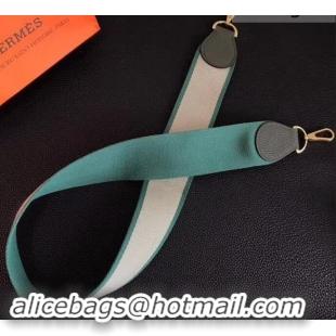 Modern Hermes Wide Fabric Shoulder Strap H442103 Green/Gold