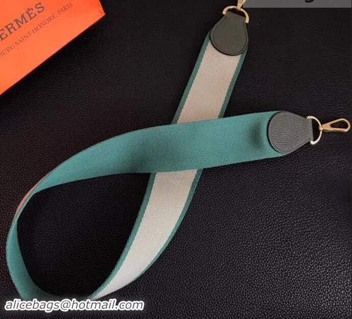 Modern Hermes Wide Fabric Shoulder Strap H442103 Green/Gold