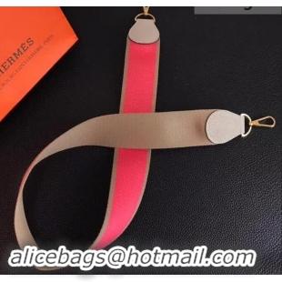 Good Taste Hermes Wide Fabric Shoulder Strap H442103 Taupe/Pink