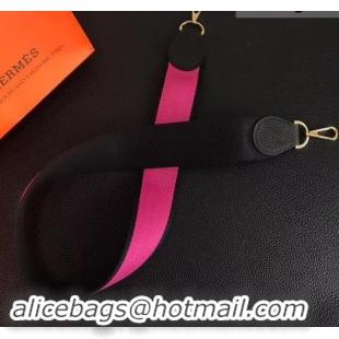 Super Quality Hermes Wide Fabric Shoulder Strap H442103 Black/Pink