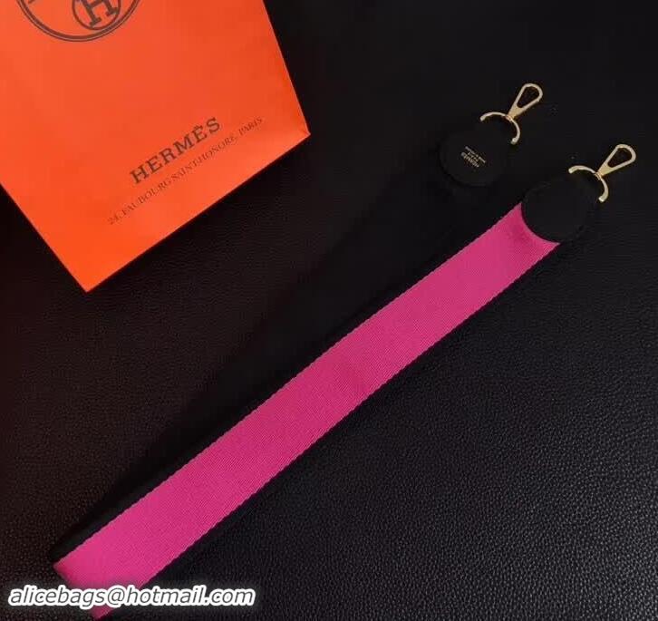 Super Quality Hermes Wide Fabric Shoulder Strap H442103 Black/Pink