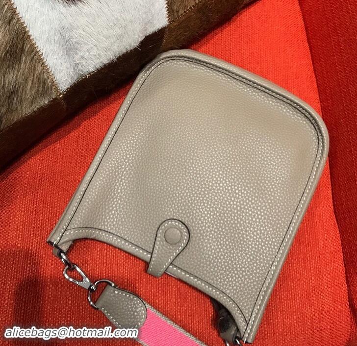 Custom Hermes Mini Evelyne 18cm in Calfskin H442104 Grey Dove