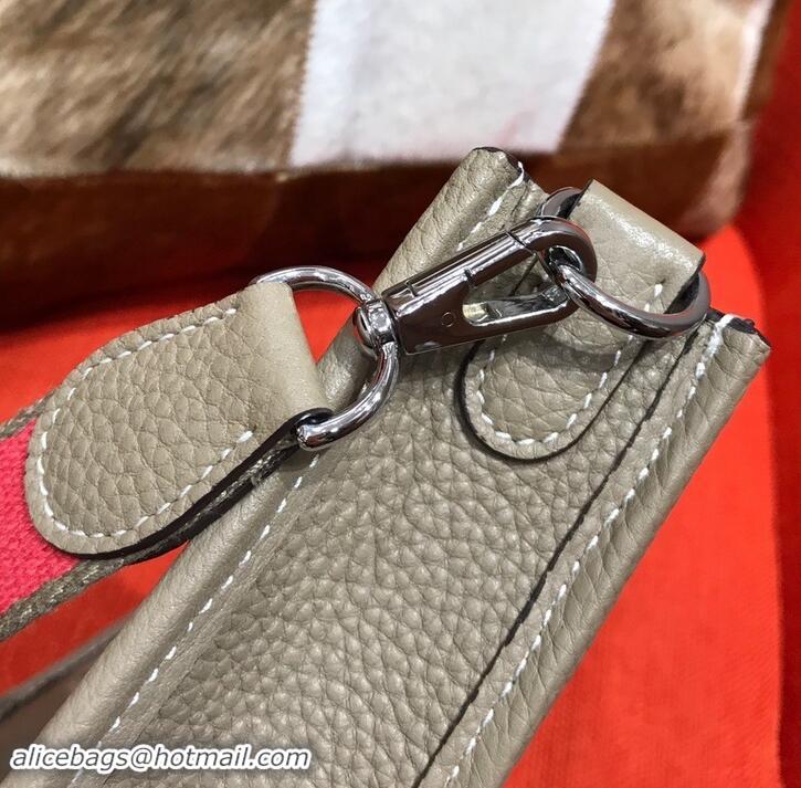 Custom Hermes Mini Evelyne 18cm in Calfskin H442104 Grey Dove