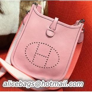 Stylish Hermes Mini Evelyne 18cm in Calfskin H442104 Pink