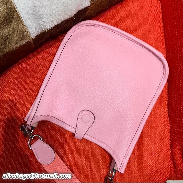 Stylish Hermes Mini Evelyne 18cm in Calfskin H442104 Pink