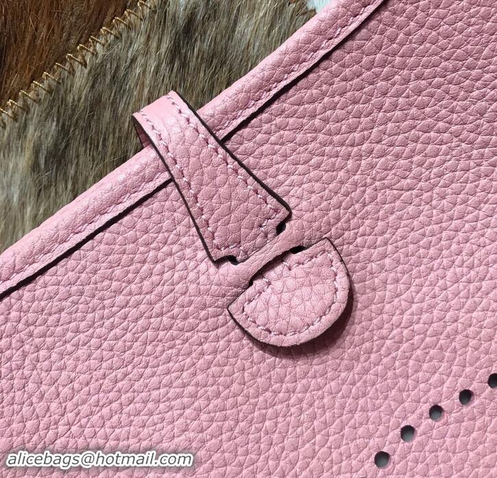 Stylish Hermes Mini Evelyne 18cm in Calfskin H442104 Pink