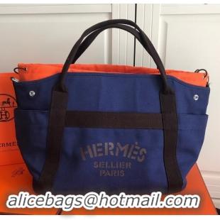 High Quality Hermes Vintage Cavalier Canvas Tote H442108 Navy Blue