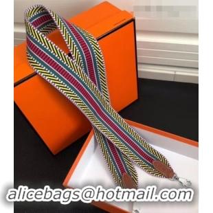 Stylish Hermes Stripes Wide Shoulder Strap with Silver Hardware H442110 Multicolor/Yellow/Red