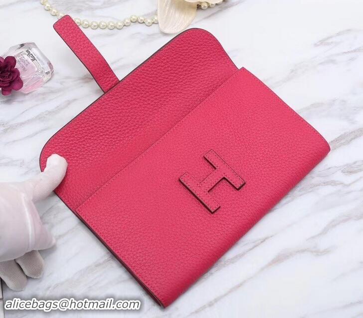 Durable Hermes Grained Calf Leather Elan 22 Clutch Bag H442114 Red