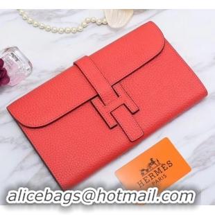 Well Crafted Hermes Grained Calf Leather Elan 22 Clutch Bag H442114 Dark Orange