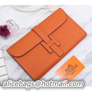 Discount Hermes Grained Calf Leather Elan 22 Clutch Bag H442114 Orange