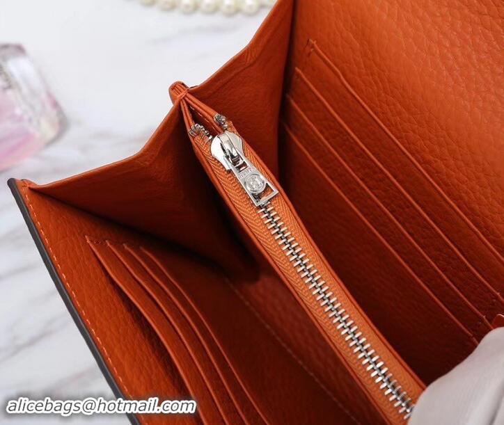 Discount Hermes Grained Calf Leather Elan 22 Clutch Bag H442114 Orange