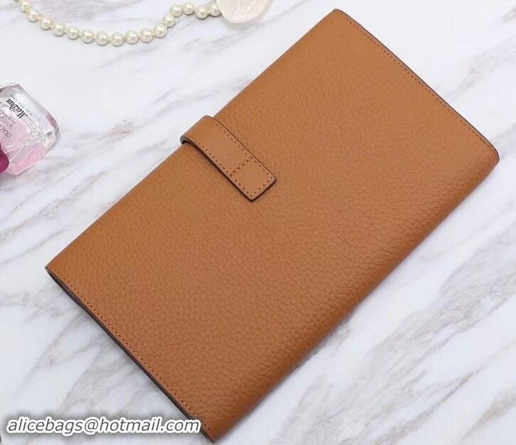 Unique Style Hermes Grained Calf Leather Elan 22 Clutch Bag H442114 Brown