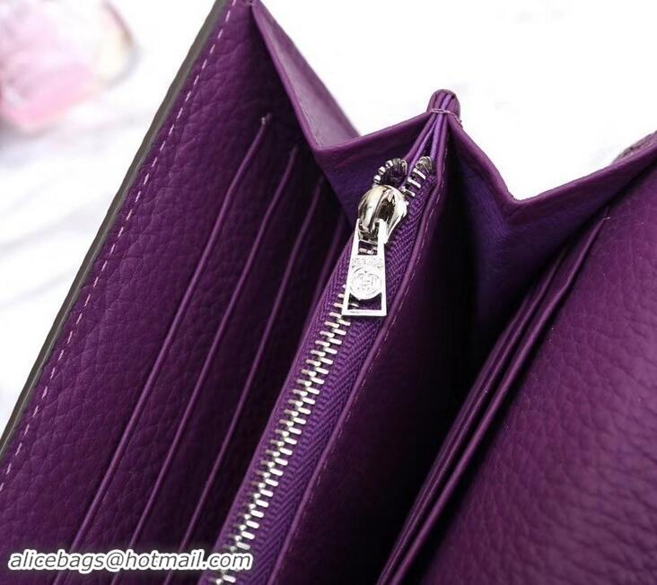 Luxury Discount Hermes Grained Calf Leather Elan 22 Clutch Bag H442114 Purple