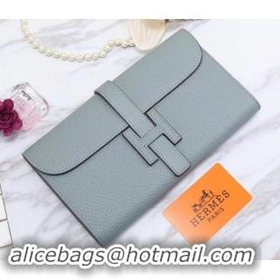 Luxury Hermes Grained Calf Leather Elan 22 Clutch Bag H442114 Light Blue