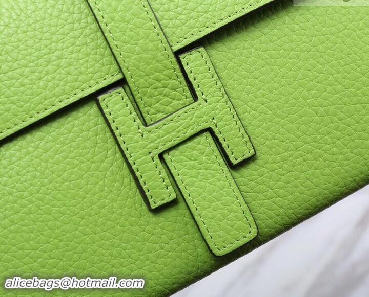 Popular Style Hermes Grained Calf Leather Elan 22 Clutch Bag H442114 Neon Green