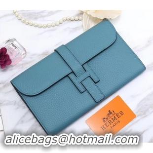 Top Design Hermes Grained Calf Leather Elan 22 Clutch Bag H442114 Blue