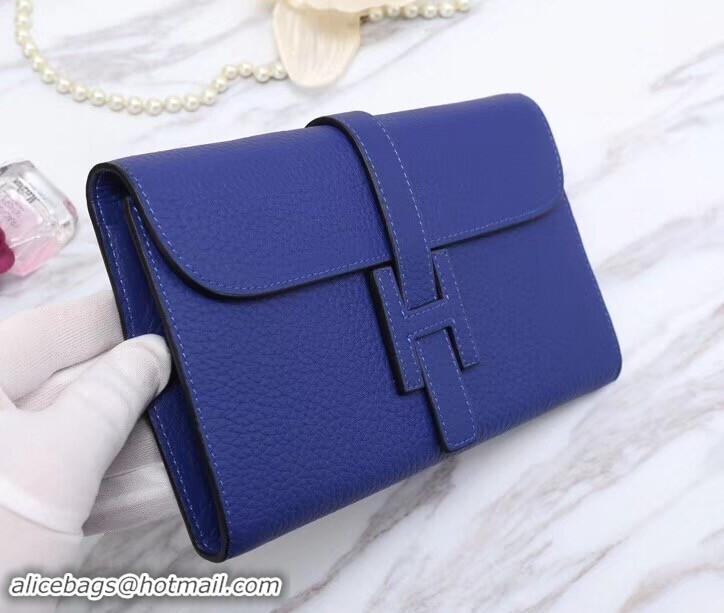 Good Quality Hermes Grained Calf Leather Elan 22 Clutch Bag H442114 Royal Blue