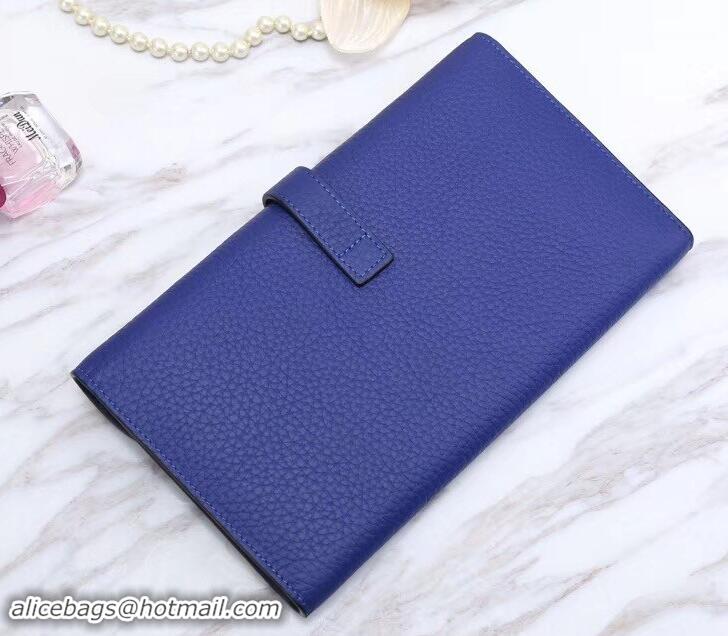 Good Quality Hermes Grained Calf Leather Elan 22 Clutch Bag H442114 Royal Blue