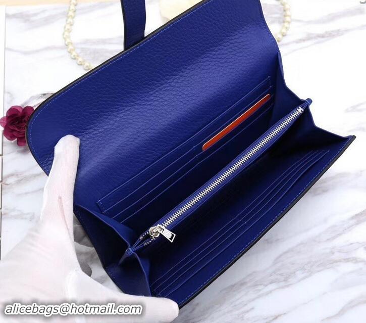 Good Quality Hermes Grained Calf Leather Elan 22 Clutch Bag H442114 Royal Blue