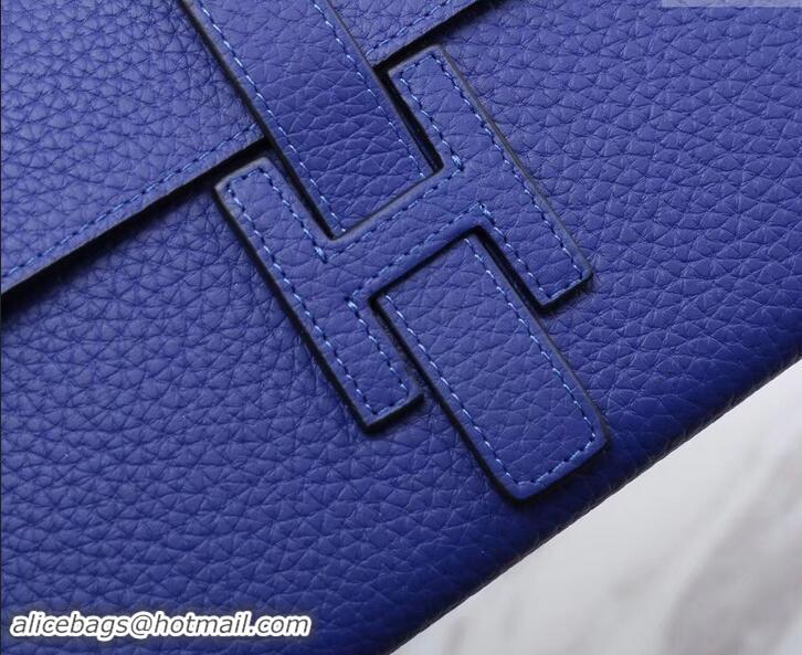 Good Quality Hermes Grained Calf Leather Elan 22 Clutch Bag H442114 Royal Blue