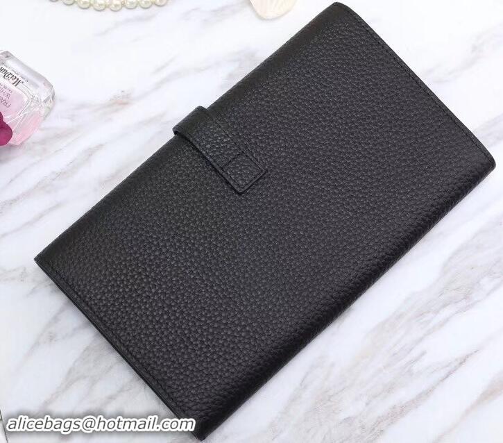 Discount Hermes Grained Calf Leather Elan 22 Clutch Bag H442114 Black