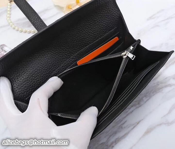 Discount Hermes Grained Calf Leather Elan 22 Clutch Bag H442114 Black