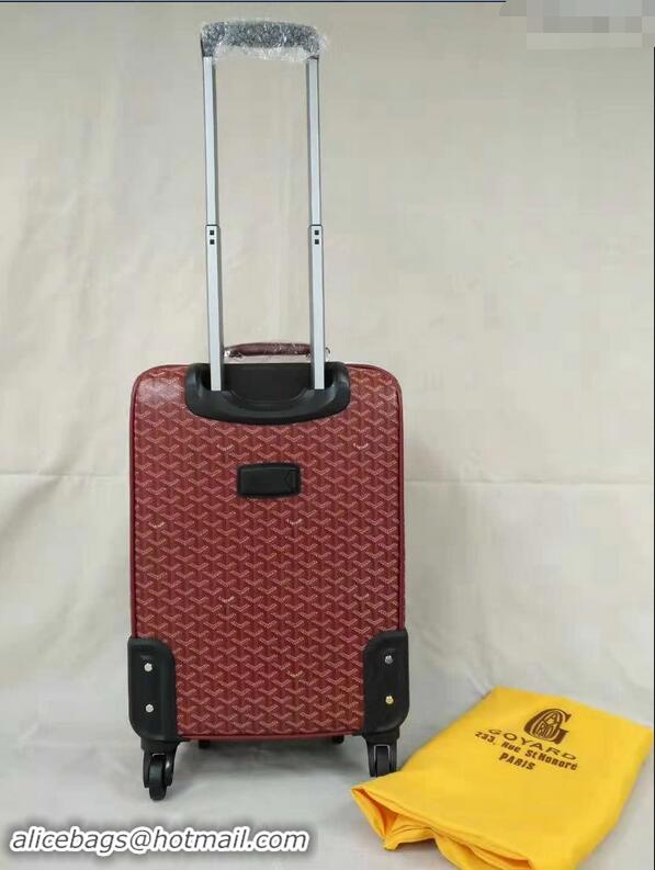 Top Quality Goyard Rolling Trolley Travel Luggage Bag GL020 Burgundy