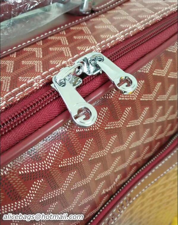 Top Quality Goyard Rolling Trolley Travel Luggage Bag GL020 Burgundy