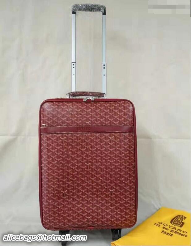 Top Quality Goyard Rolling Trolley Travel Luggage Bag GL020 Burgundy